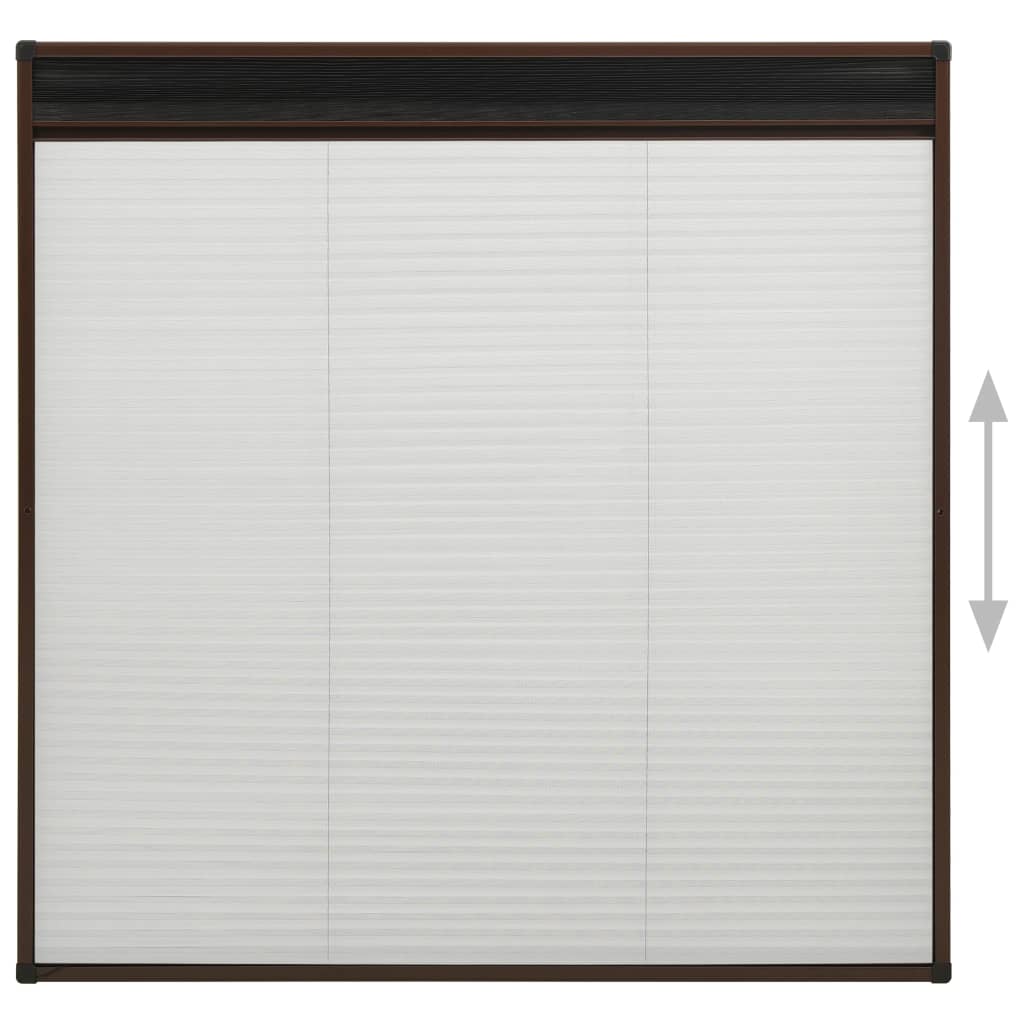 Zanzariera Plissettata Finestre in Alluminio Marrone 120x120 cm