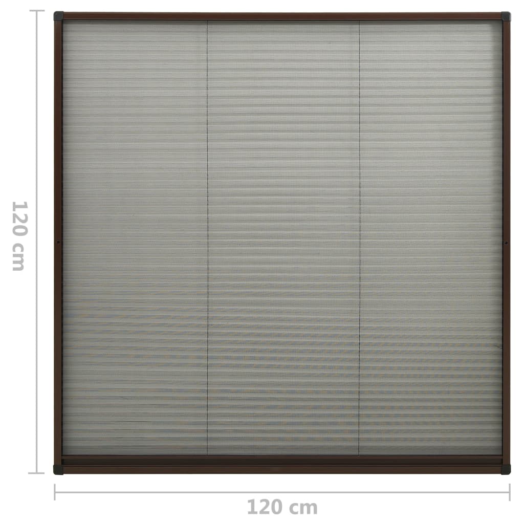 Zanzariera Plissettata Finestre in Alluminio Marrone 120x120 cm