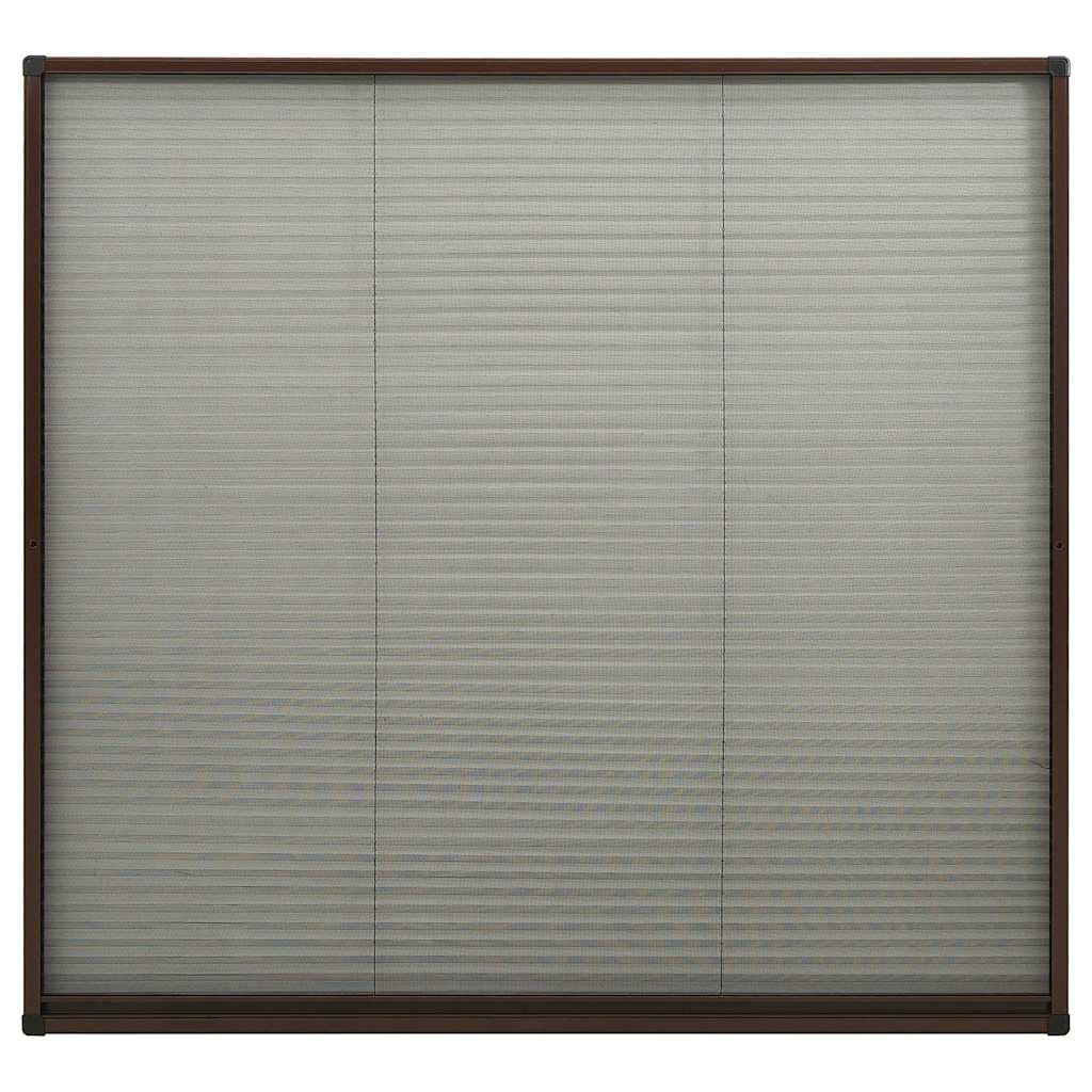 Zanzariera Plissettata Finestre in Alluminio Marrone 130x100 cm