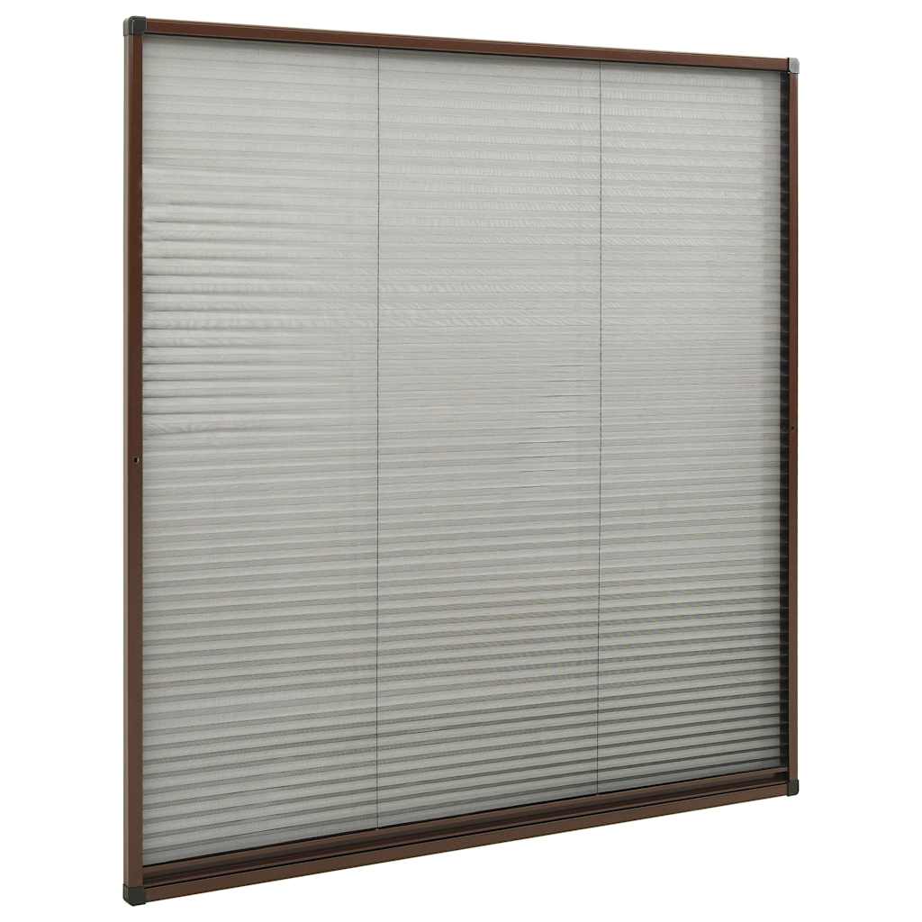 Zanzariera Plissettata Finestre in Alluminio Marrone 130x100 cm