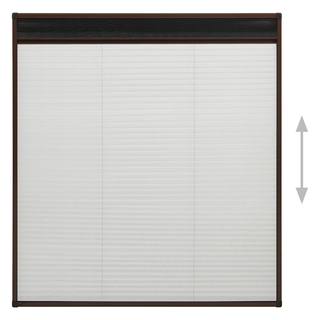 Zanzariera Plissettata Finestre in Alluminio Marrone 130x100 cm