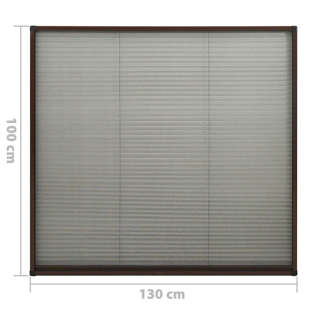 Zanzariera Plissettata Finestre in Alluminio Marrone 130x100 cm
