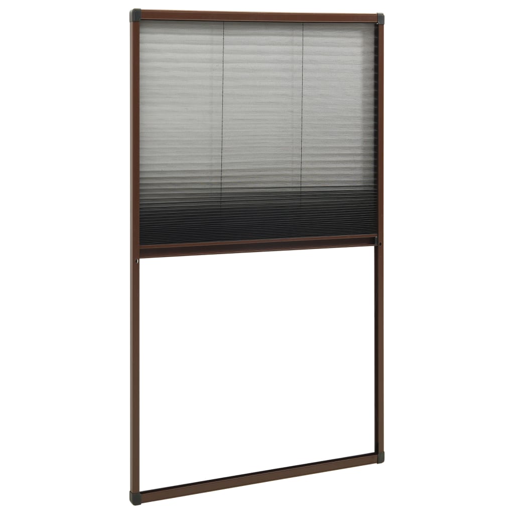 Zanzariera Plissettata Finestre in Alluminio Marrone 80x160 cm