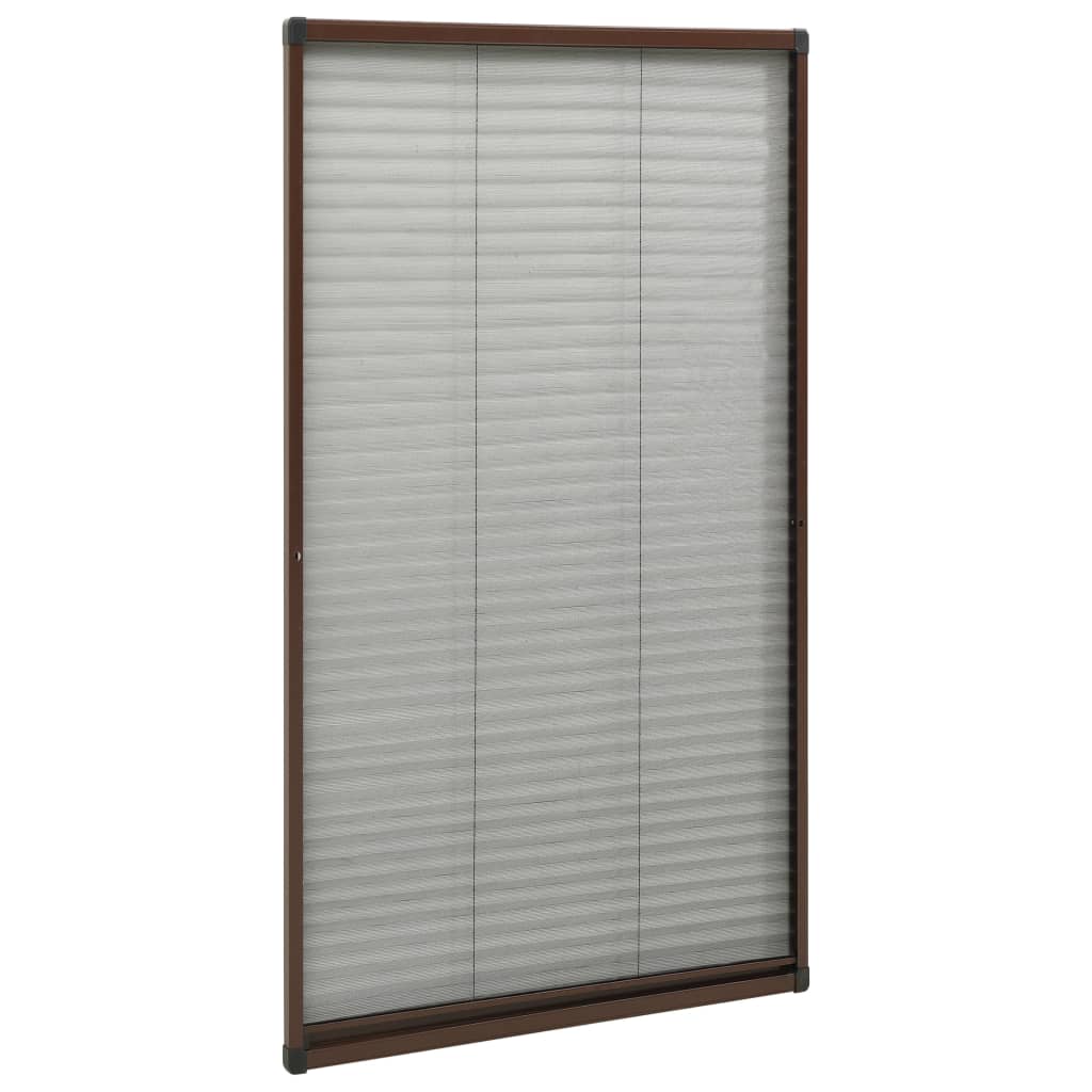 Zanzariera Plissettata Finestre in Alluminio Marrone 80x160 cm