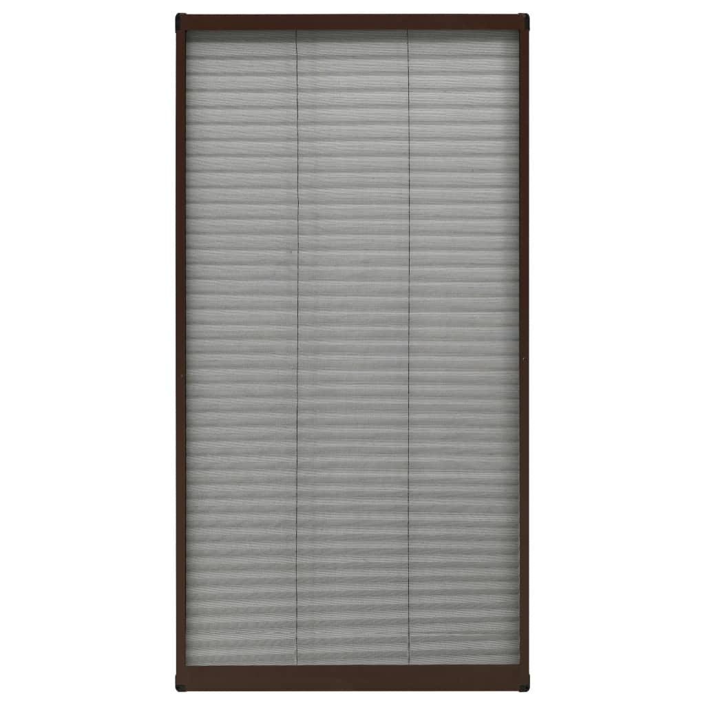 Zanzariera Plissettata Finestre in Alluminio Marrone 80x160 cm