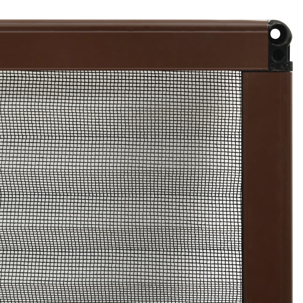Zanzariera Plissettata Finestre in Alluminio Marrone 80x160 cm