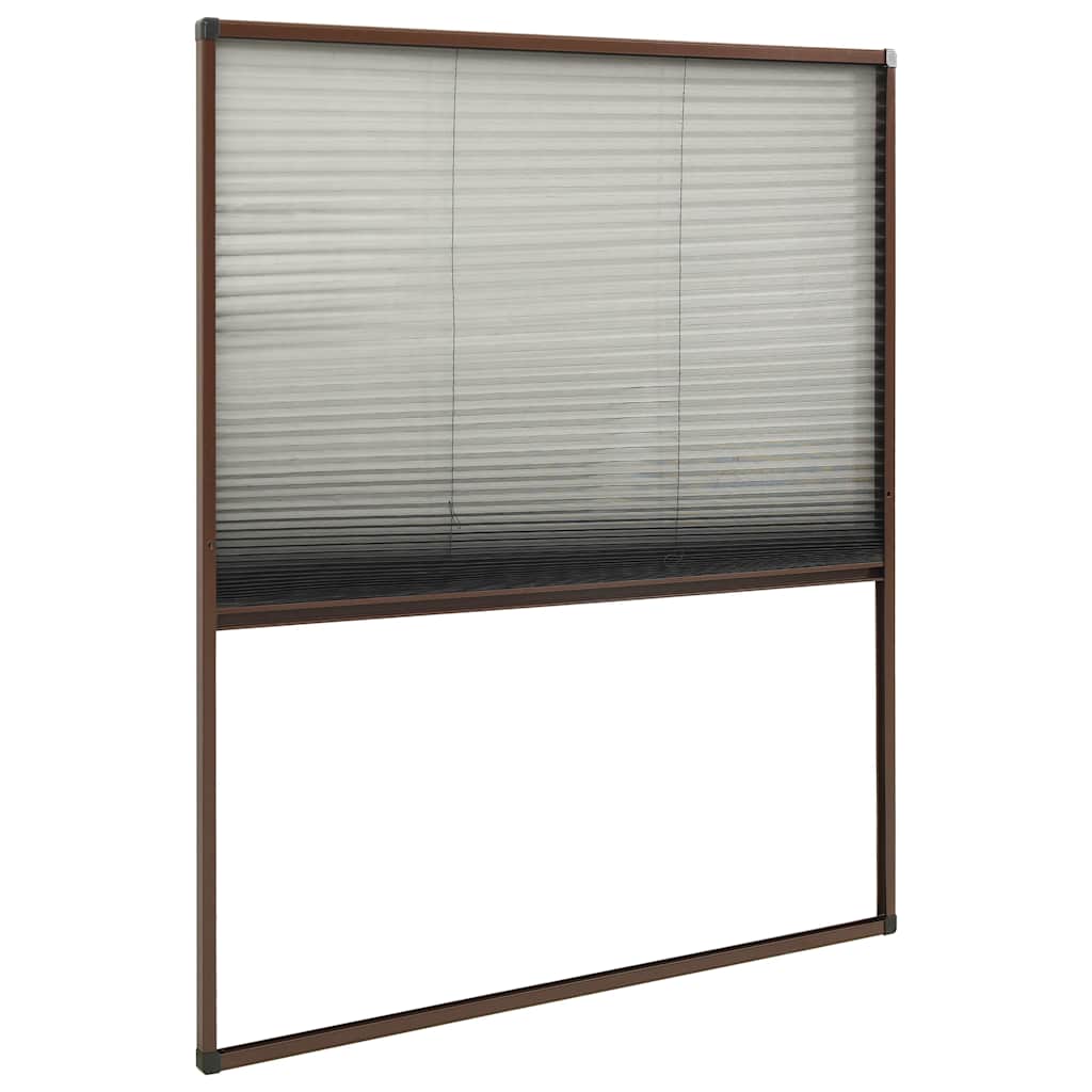 Zanzariera Plissettata Finestre in Alluminio Marrone 120x160 cm