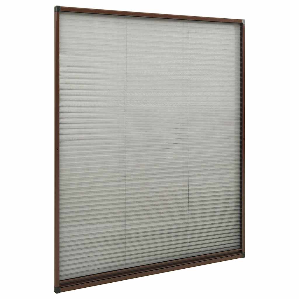 Zanzariera Plissettata Finestre in Alluminio Marrone 120x160 cm