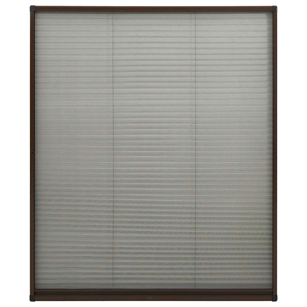 Zanzariera Plissettata Finestre in Alluminio Marrone 120x160 cm