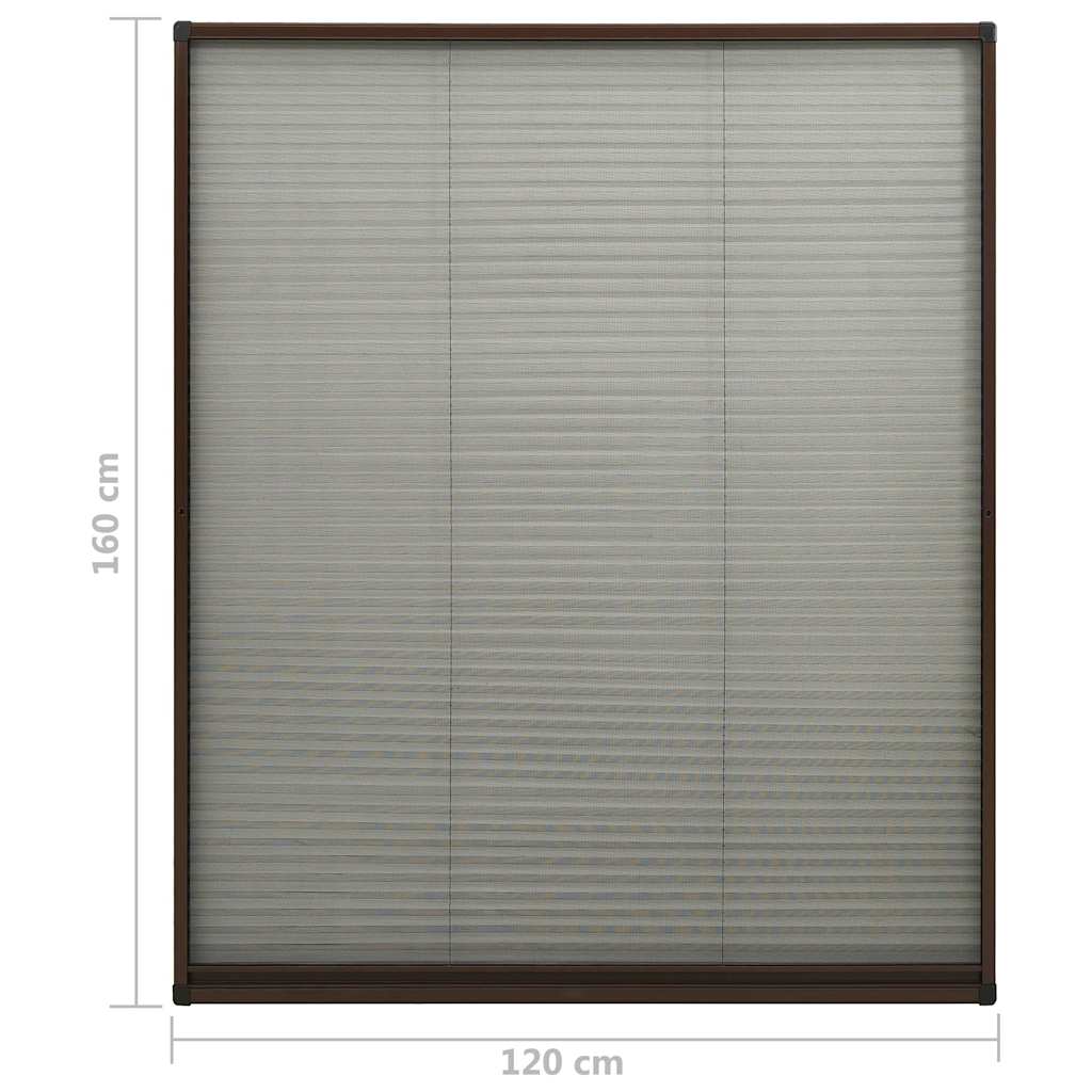 Zanzariera Plissettata Finestre in Alluminio Marrone 120x160 cm