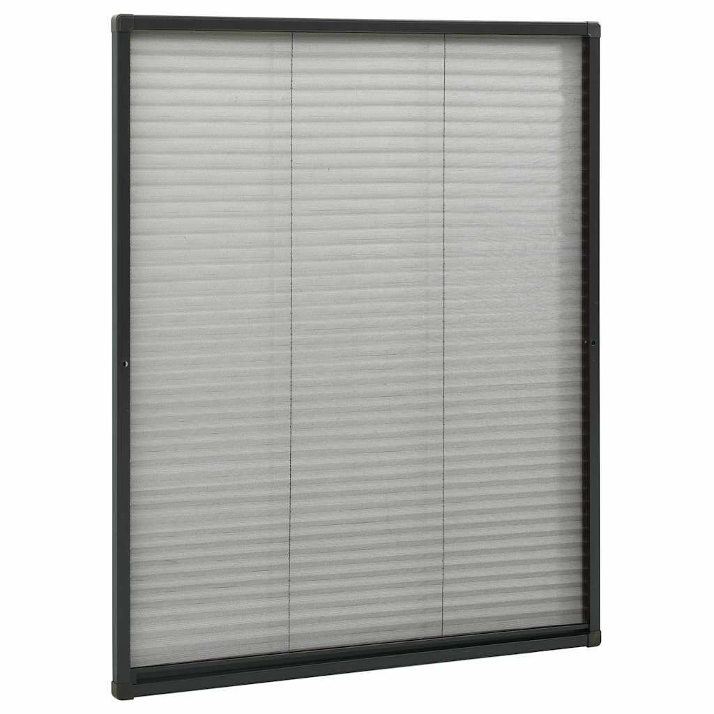 Zanzariera Plissettata Finestre in Alluminio Antracite 80x100cm