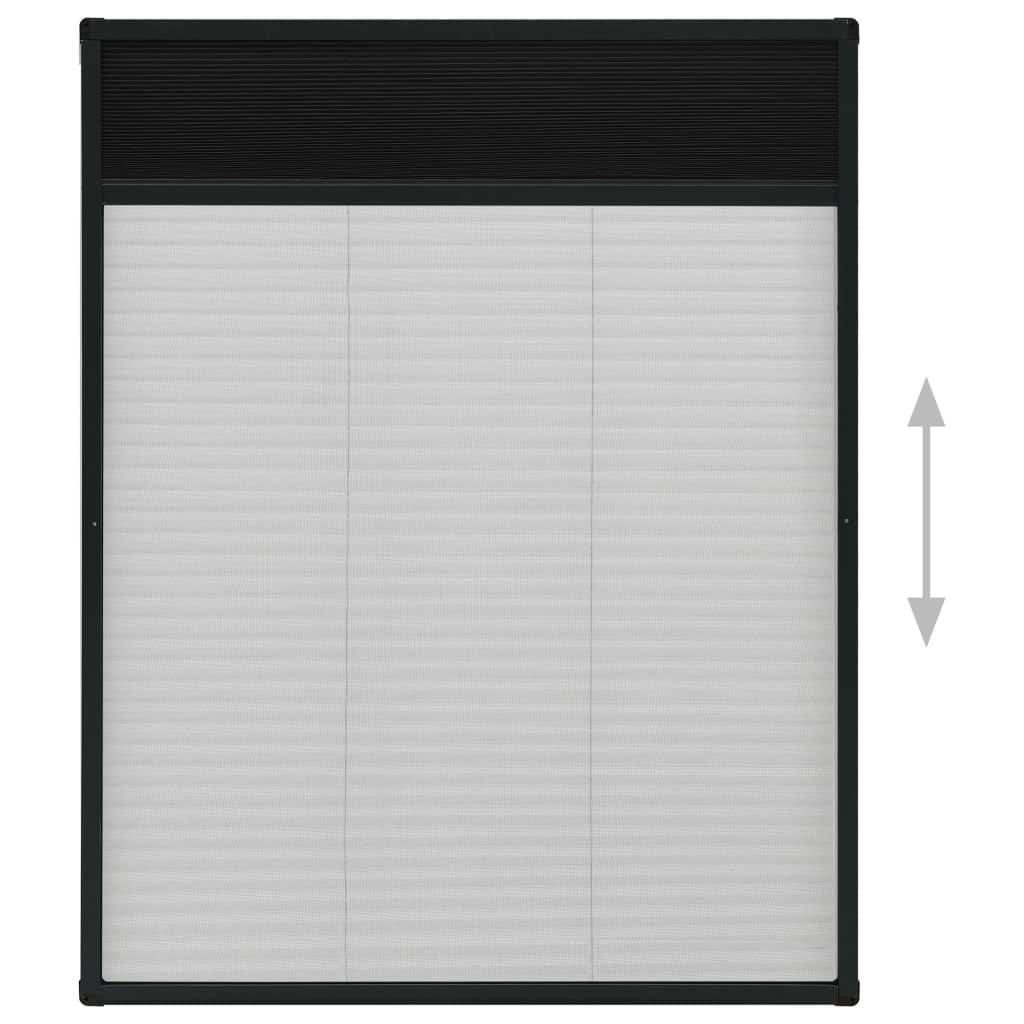 Zanzariera Plissettata Finestre in Alluminio Antracite 80x100cm