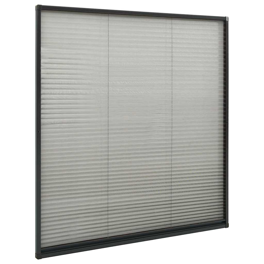 Zanzariera Plissettata Finestre Alluminio Antracite 130x100 cm
