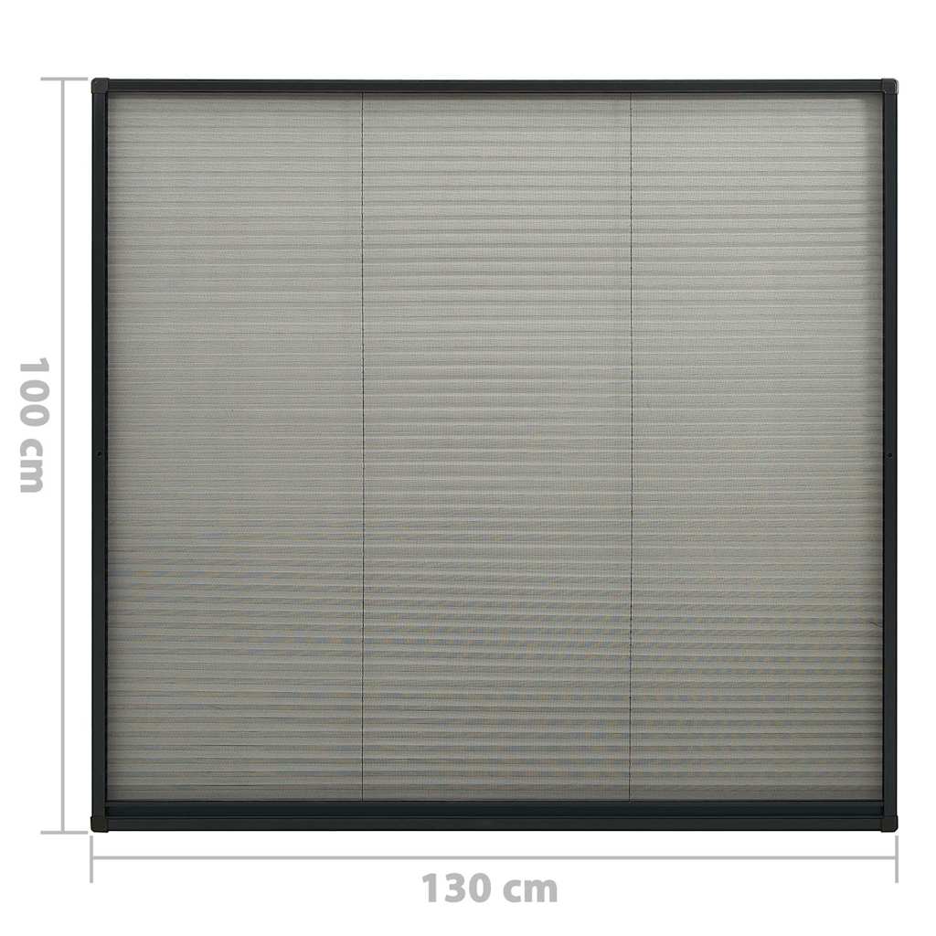 Zanzariera Plissettata Finestre Alluminio Antracite 130x100 cm