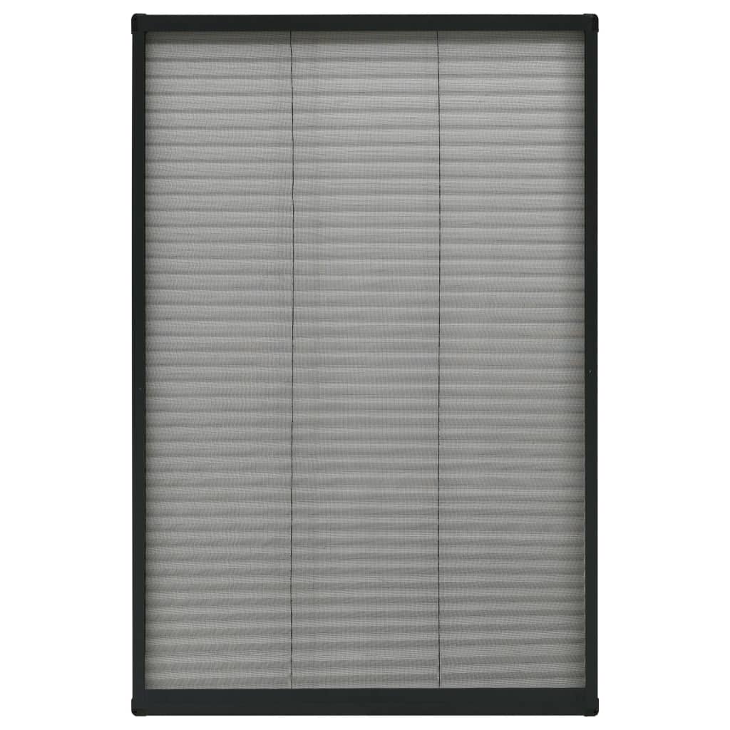 Zanzariera Plissettata Finestre Alluminio Antracite 120x120 cm