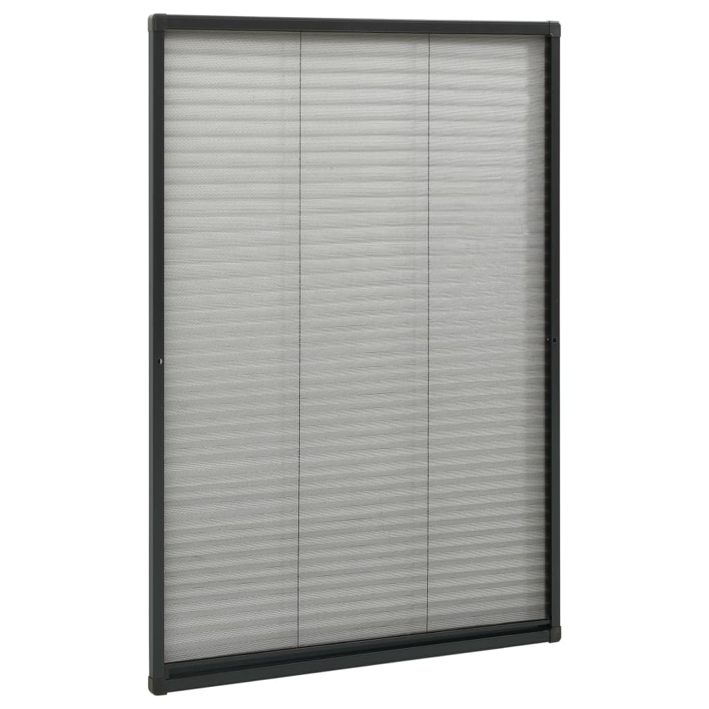 Zanzariera Plissettata Finestre Alluminio Antracite 120x120 cm