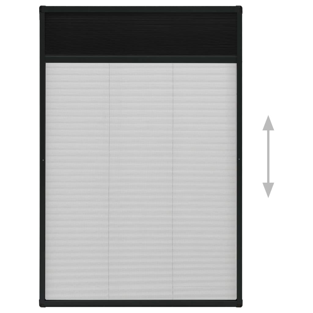Zanzariera Plissettata Finestre Alluminio Antracite 120x120 cm
