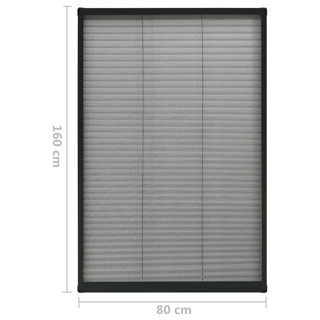 Zanzariera Plissettata Finestre Alluminio Antracite 120x120 cm