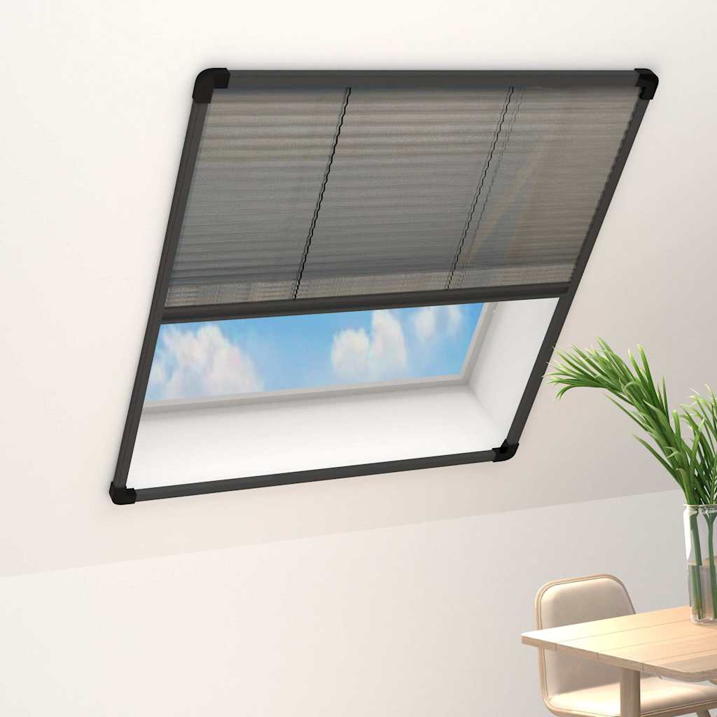 Zanzariera Plissettata Finestre Alluminio Antracite 120x120 cm