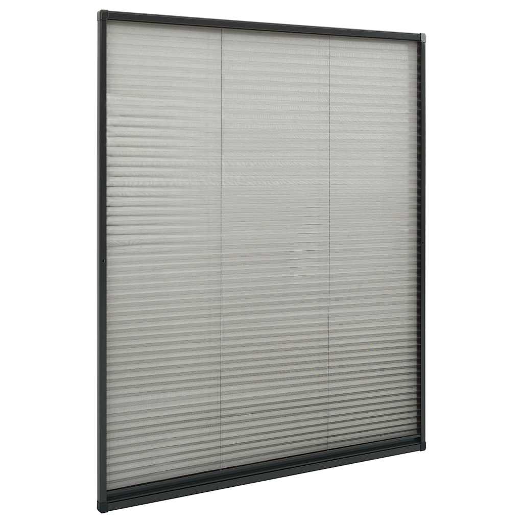 Zanzariera Plissettata Finestre Alluminio Antracite 120x120 cm