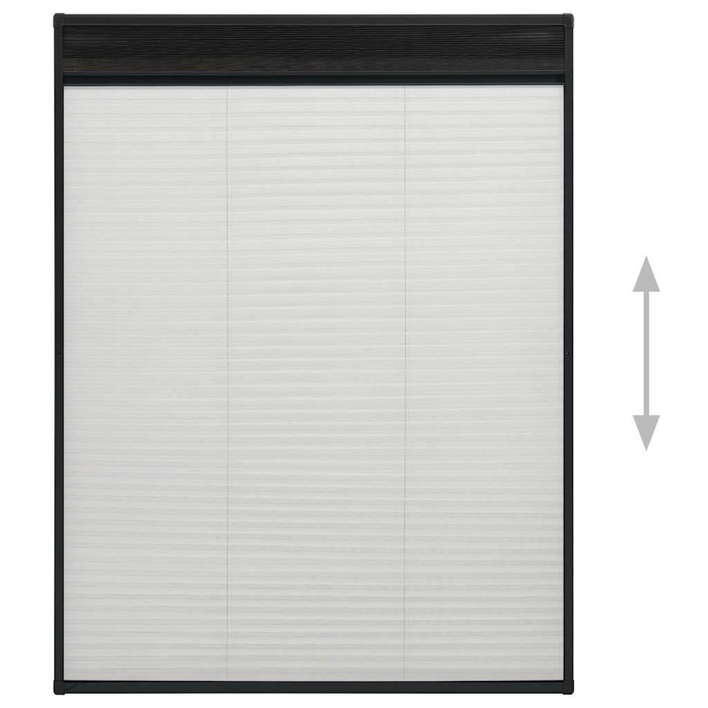 Zanzariera Plissettata Finestre Alluminio Antracite 120x120 cm