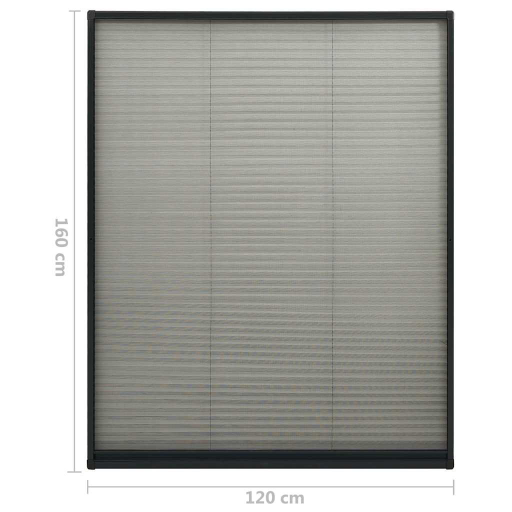 Zanzariera Plissettata Finestre Alluminio Antracite 120x120 cm