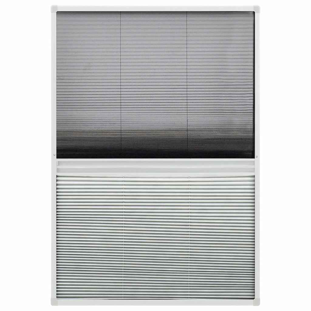 Zanzariera Plissettata Finestra Alluminio 100x160cm con Tendina
