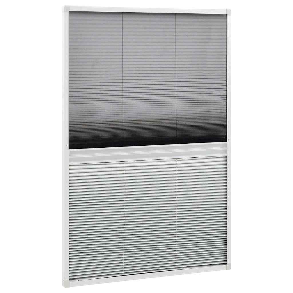 Zanzariera Plissettata Finestra Alluminio 100x160cm con Tendina