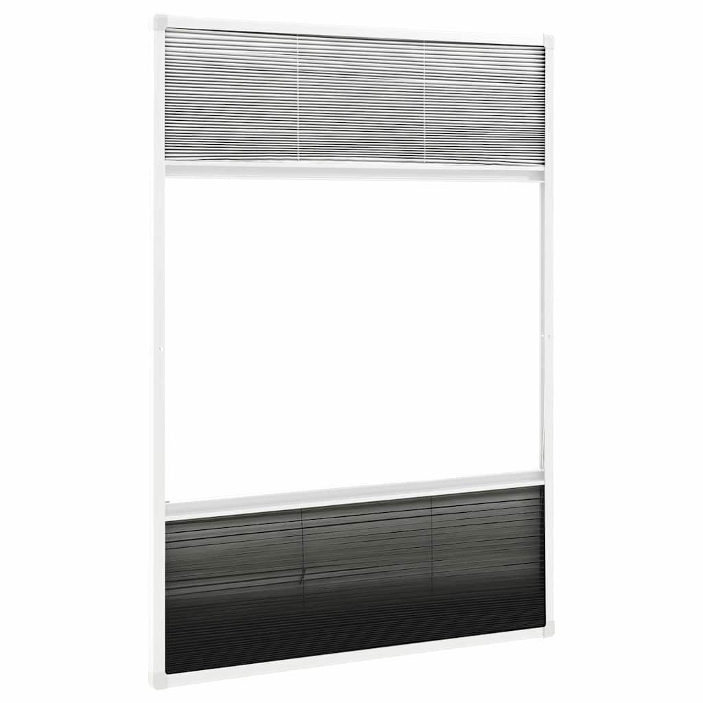 Zanzariera Plissettata Finestra Alluminio 100x160cm con Tendina