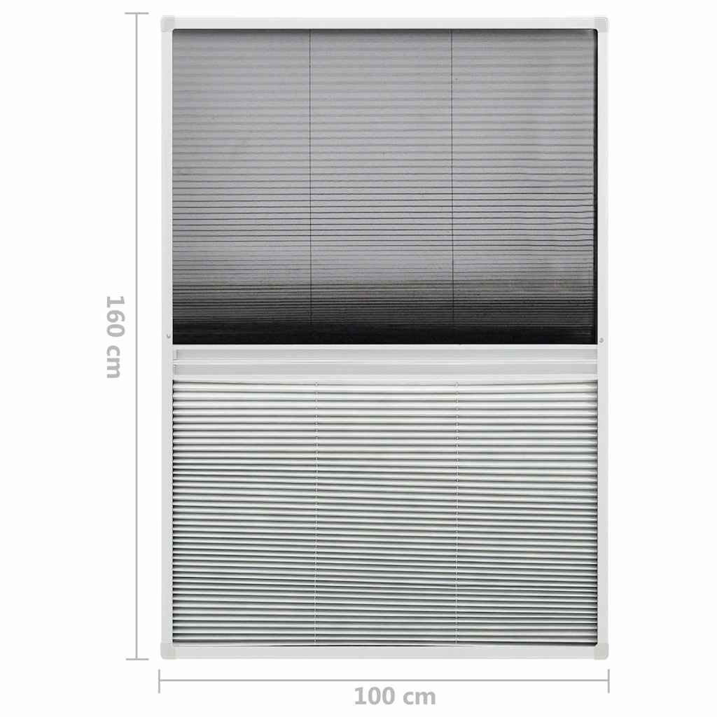 Zanzariera Plissettata Finestra Alluminio 100x160cm con Tendina