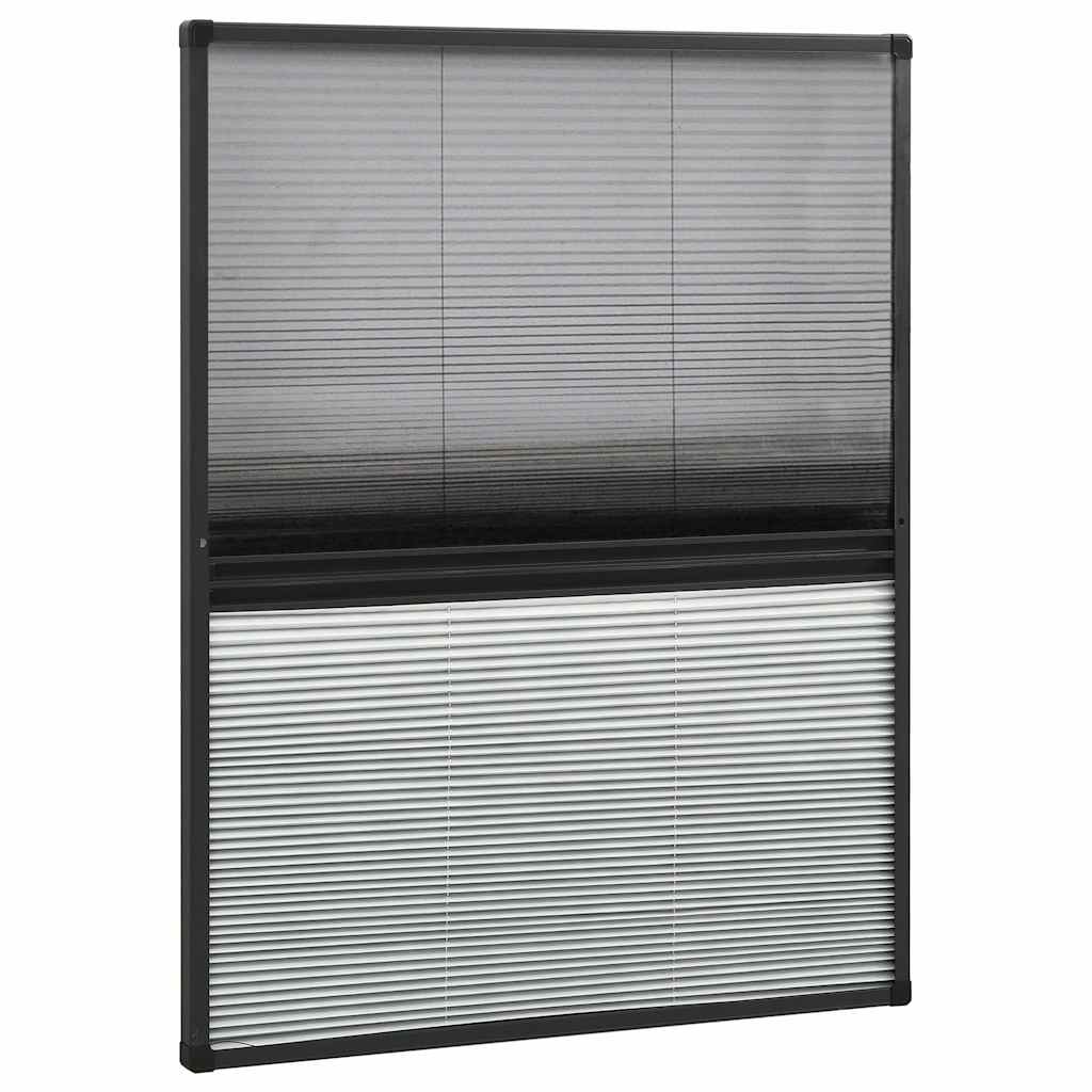 Zanzariera Plissettata Finestra Alluminio 80x100 cm con Tendina