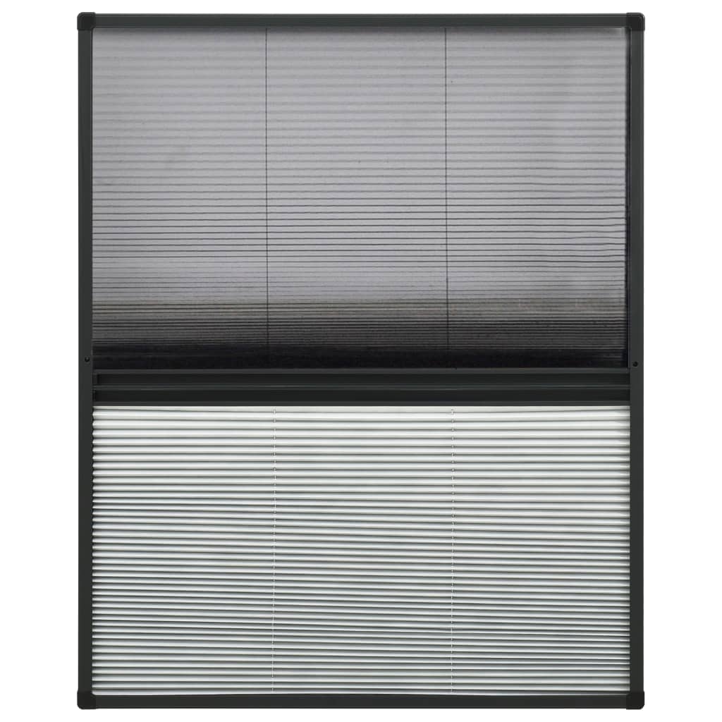 Zanzariera Plissettata Finestra Alluminio 80x100 cm con Tendina