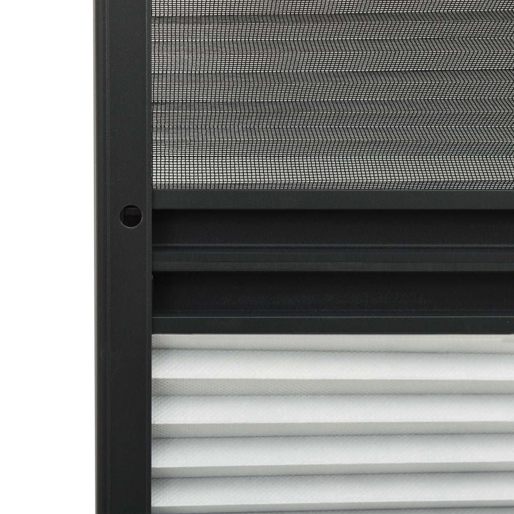 Zanzariera Plissettata Finestra Alluminio 80x100 cm con Tendina