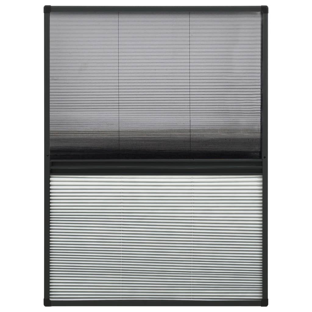Zanzariera Plissettata Finestra Alluminio 80x120 cm con Tendina