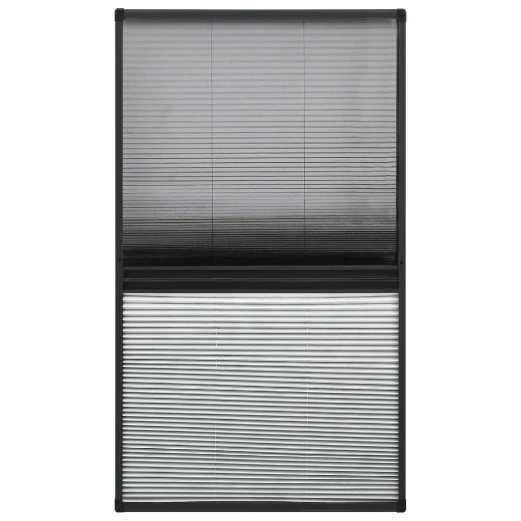 Zanzariera Plissettata Finestra Alluminio 80x160 cm con Tendina