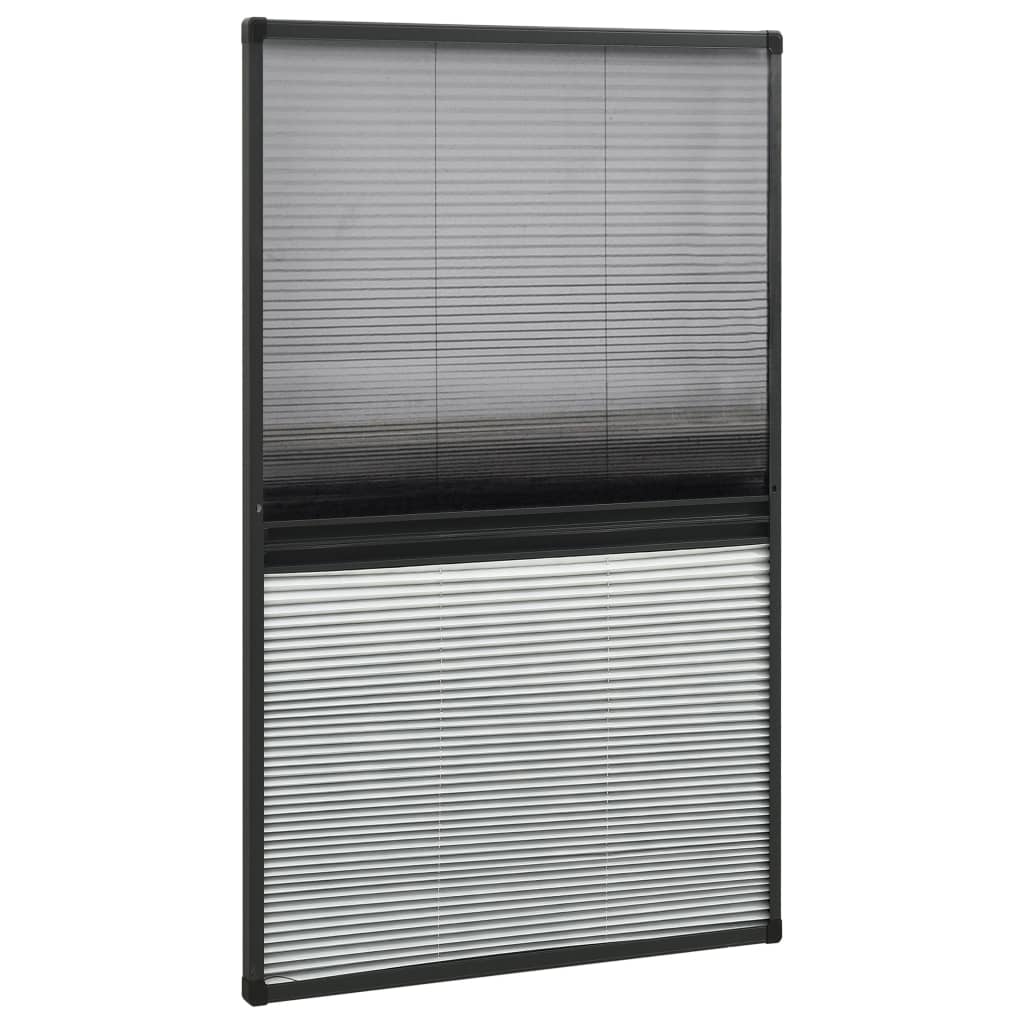 Zanzariera Plissettata Finestra Alluminio 80x160 cm con Tendina