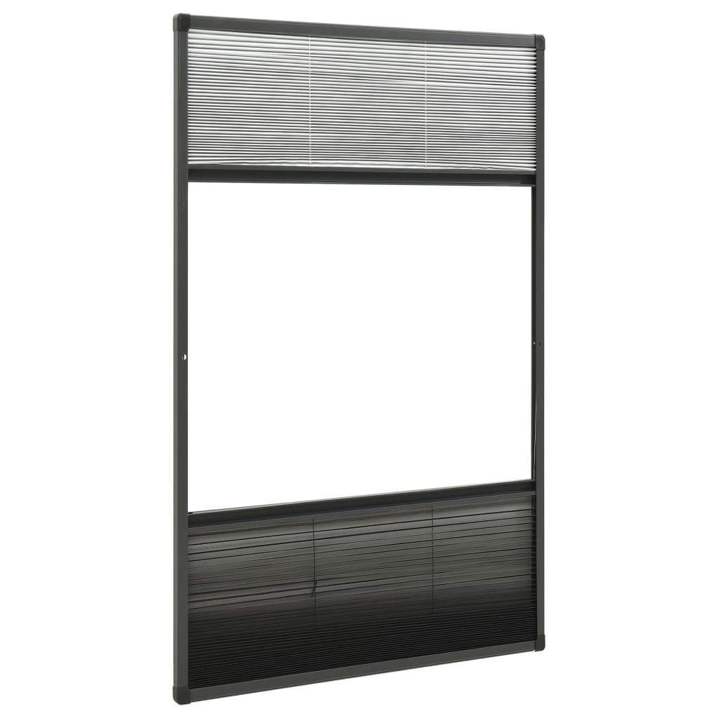Zanzariera Plissettata Finestra Alluminio 80x160 cm con Tendina