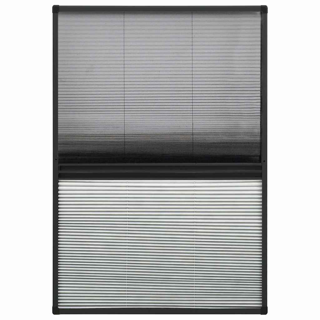 Zanzariera Plissettata Finestra Alluminio 110x160cm con Tendina