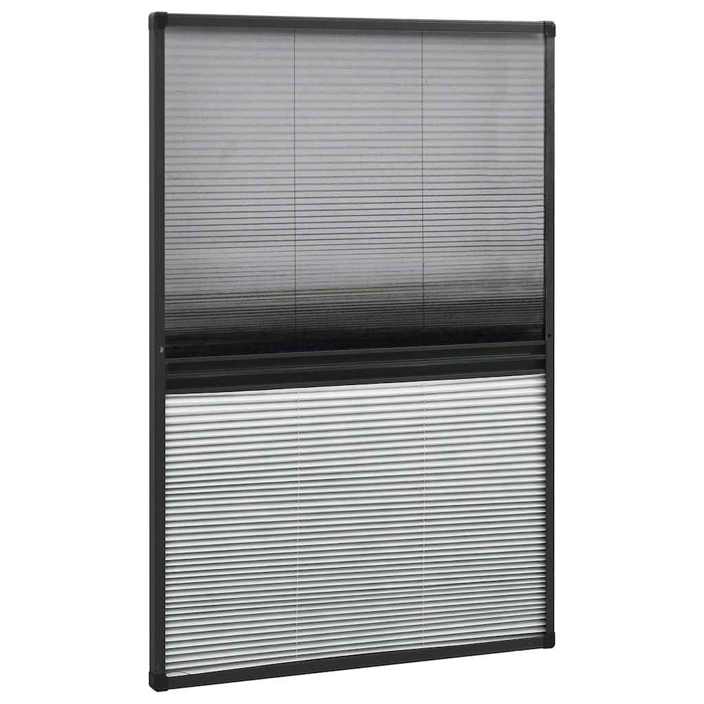 Zanzariera Plissettata Finestra Alluminio 110x160cm con Tendina