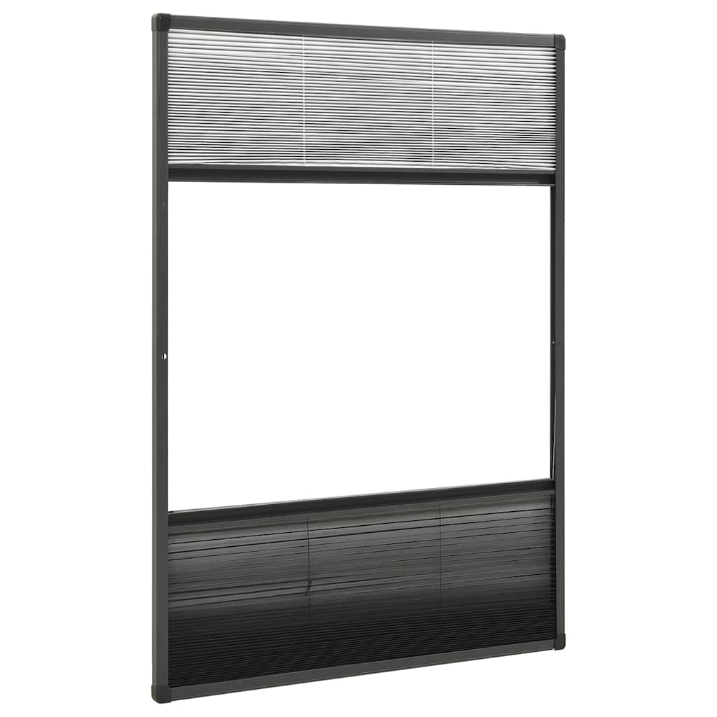 Zanzariera Plissettata Finestra Alluminio 110x160cm con Tendina