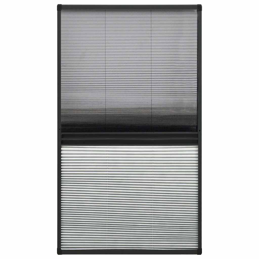 Zanzariera Plissettata Finestre Alluminio 60x160 cm con Tendina