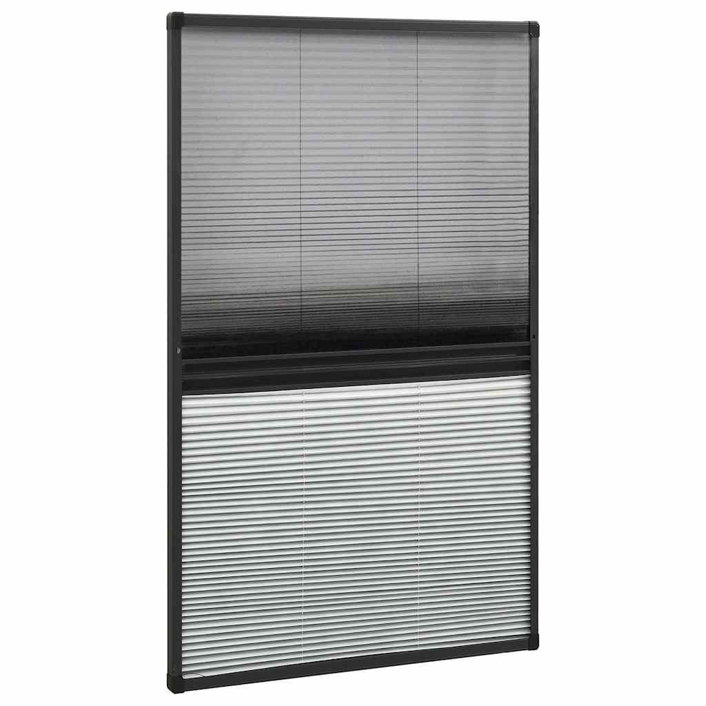 Zanzariera Plissettata Finestre Alluminio 60x160 cm con Tendina
