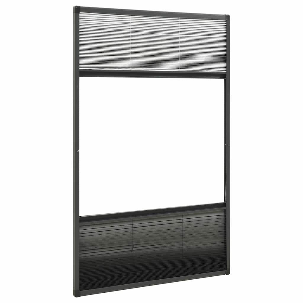 Zanzariera Plissettata Finestre Alluminio 60x160 cm con Tendina