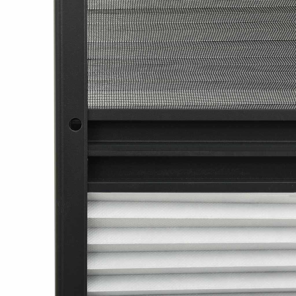 Zanzariera Plissettata Finestre Alluminio 60x160 cm con Tendina
