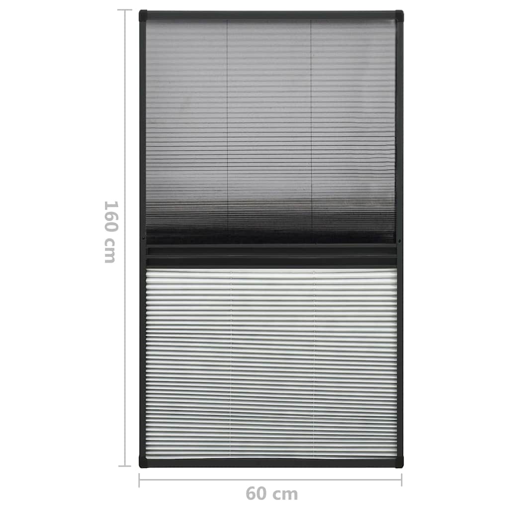 Zanzariera Plissettata Finestre Alluminio 60x160 cm con Tendina