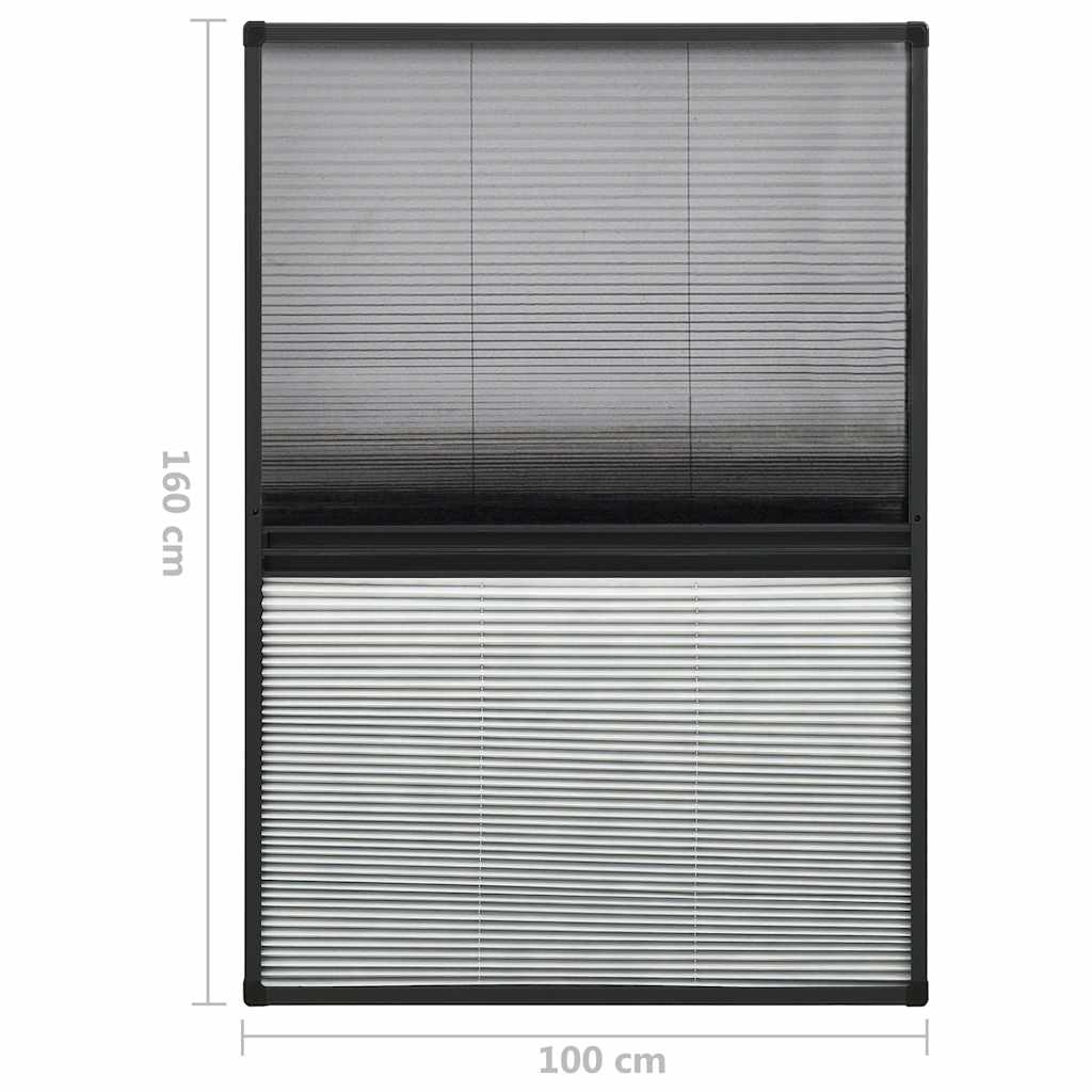 Zanzariera Plissettata Finestra Alluminio 100x160cm con Tendina