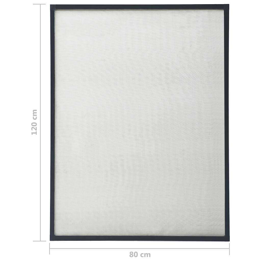 Zanzariera per Finestre Antracite 80x120 cm