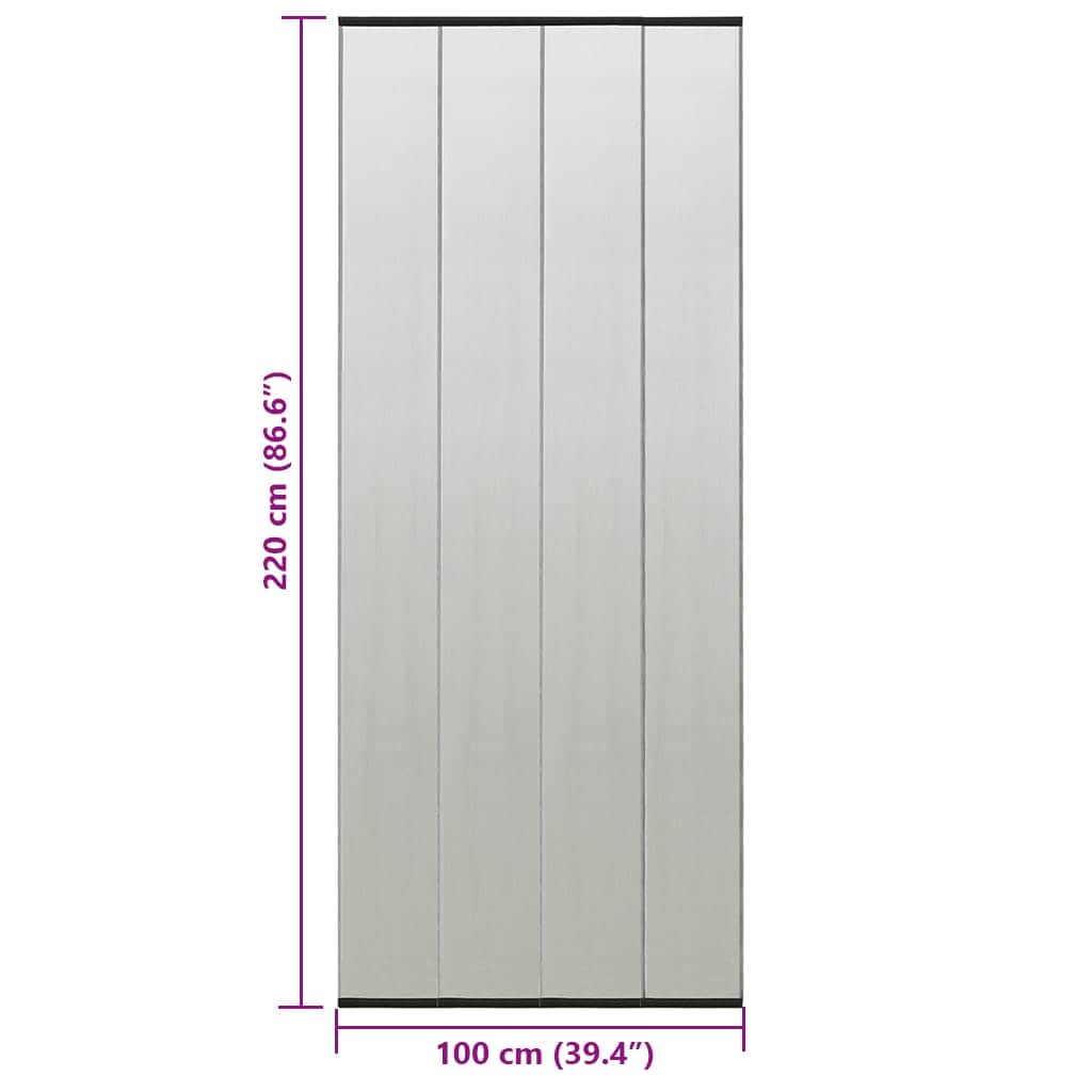Zanzariera Porta con Tenda in Rete Nera 100x220 cm Poliestere