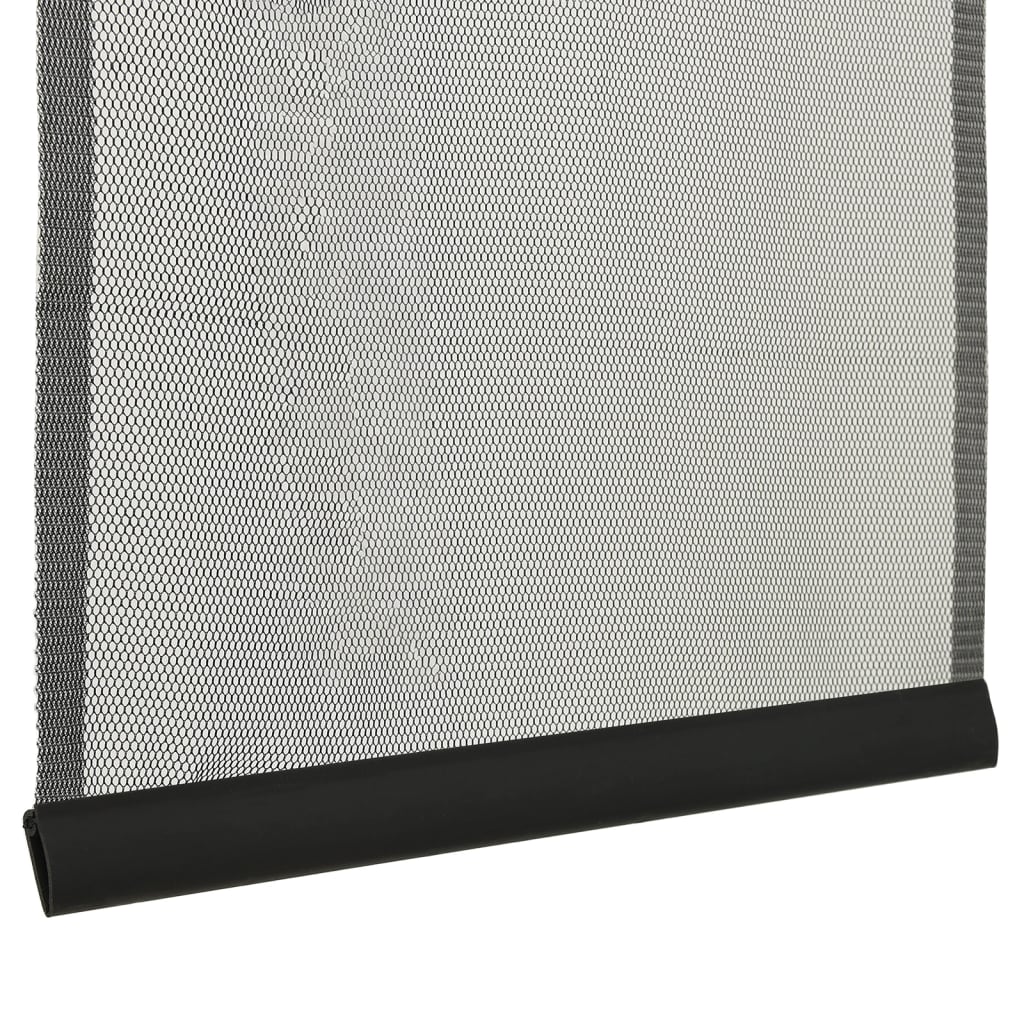 Zanzariera per Porta con 10 Sezioni a Rete Nera 240x240 cm