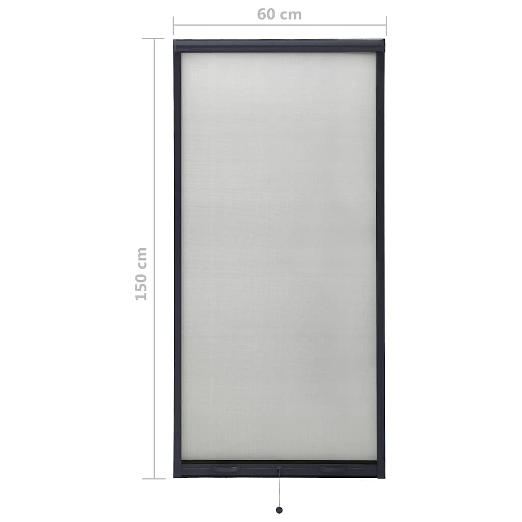 Zanzariera Avvolgibile per Finestre Antracite 60x150 cm